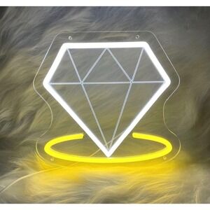 NWT USB Diamond Beach Wave LED Neon Sign Adjustable Brightness Wall Light